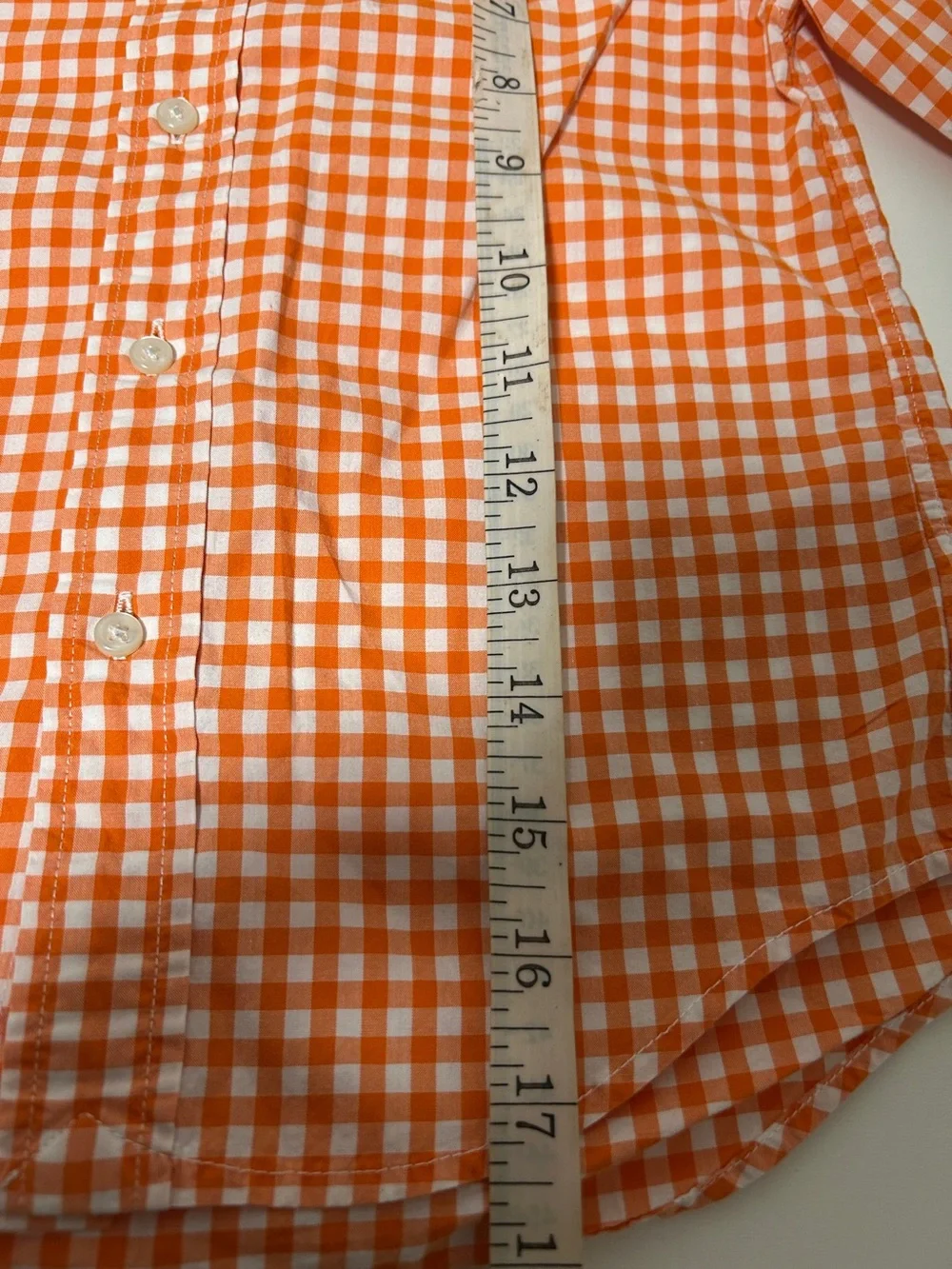 Ralph Lauren Orange and White Gingham Button-Down Shirt